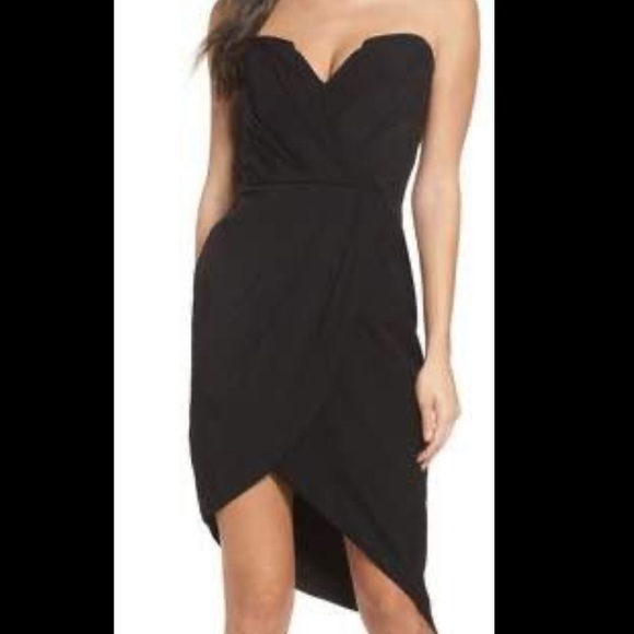 Adelyn Rae Dresses & Skirts - NWOT Adelyn Rae Strapless Black Asymmetrical Dress